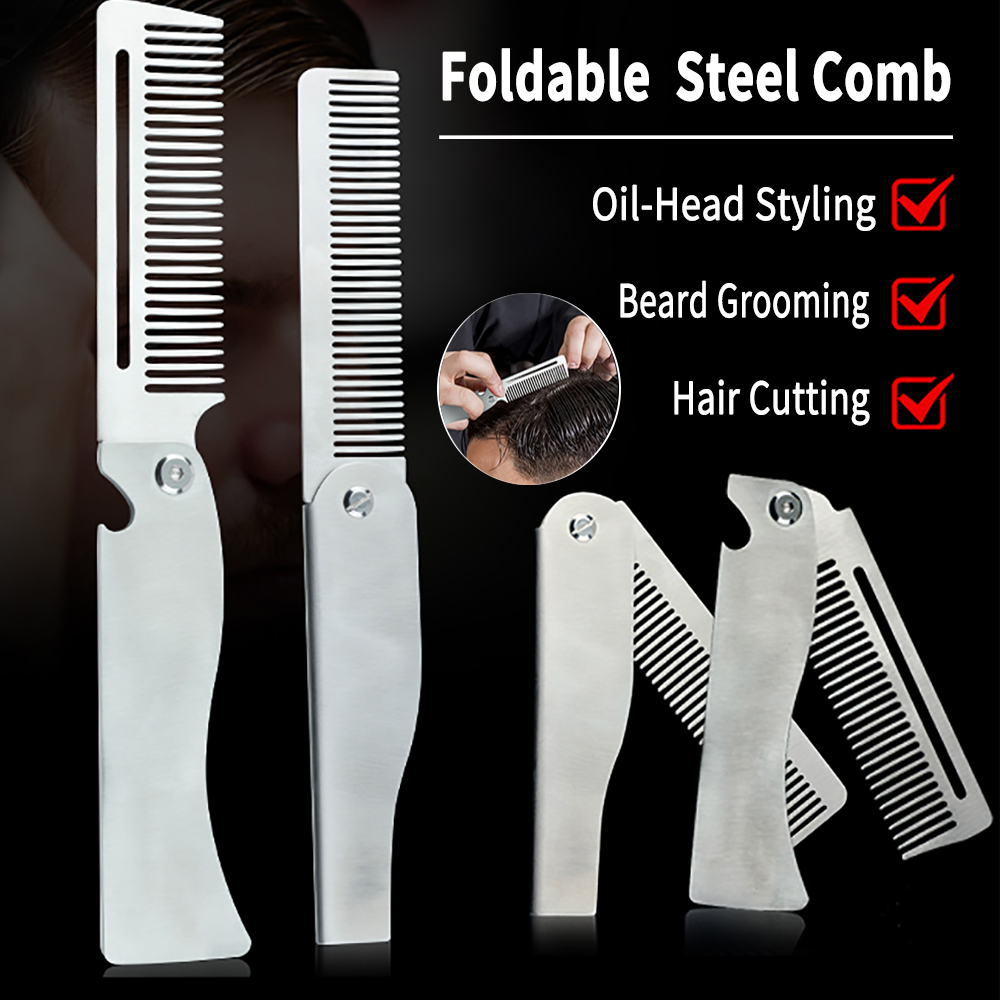 Men'S Grooming Hair - New Type 1/2PCS Portable Steel Combs