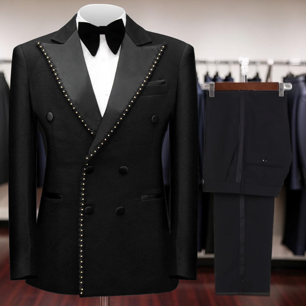 Men'S Grooming Kits - Double Breasted Beaded Formal Suits for