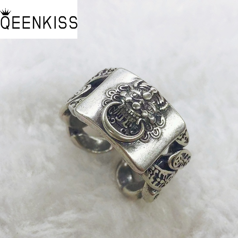 Men'S Grooming Set Gift - QEENKISS 925 Sterling Silver PIXIU Ring
