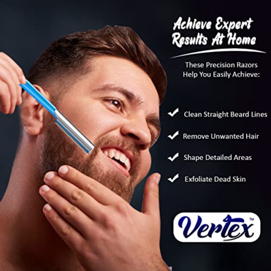 Beard Shaping Razor Tool Musta - Men'S Grooming Eyebrow Shape ulasan dan harga