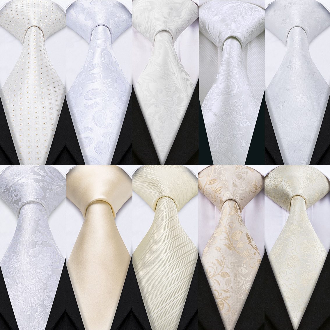 Fashion White Mens Wedding Tie - Men'S Grooming Set Gift ulasan dan harga