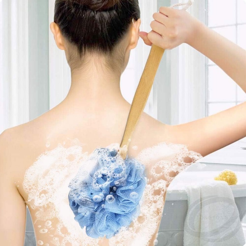 1PCS Long Handle Wooden Bath B - Exfoliating Scrub Mens ulasan dan harga