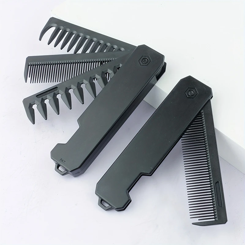 3-in-1 Folding Beard Comb for  - Men'S Grooming Organizer ulasan dan harga