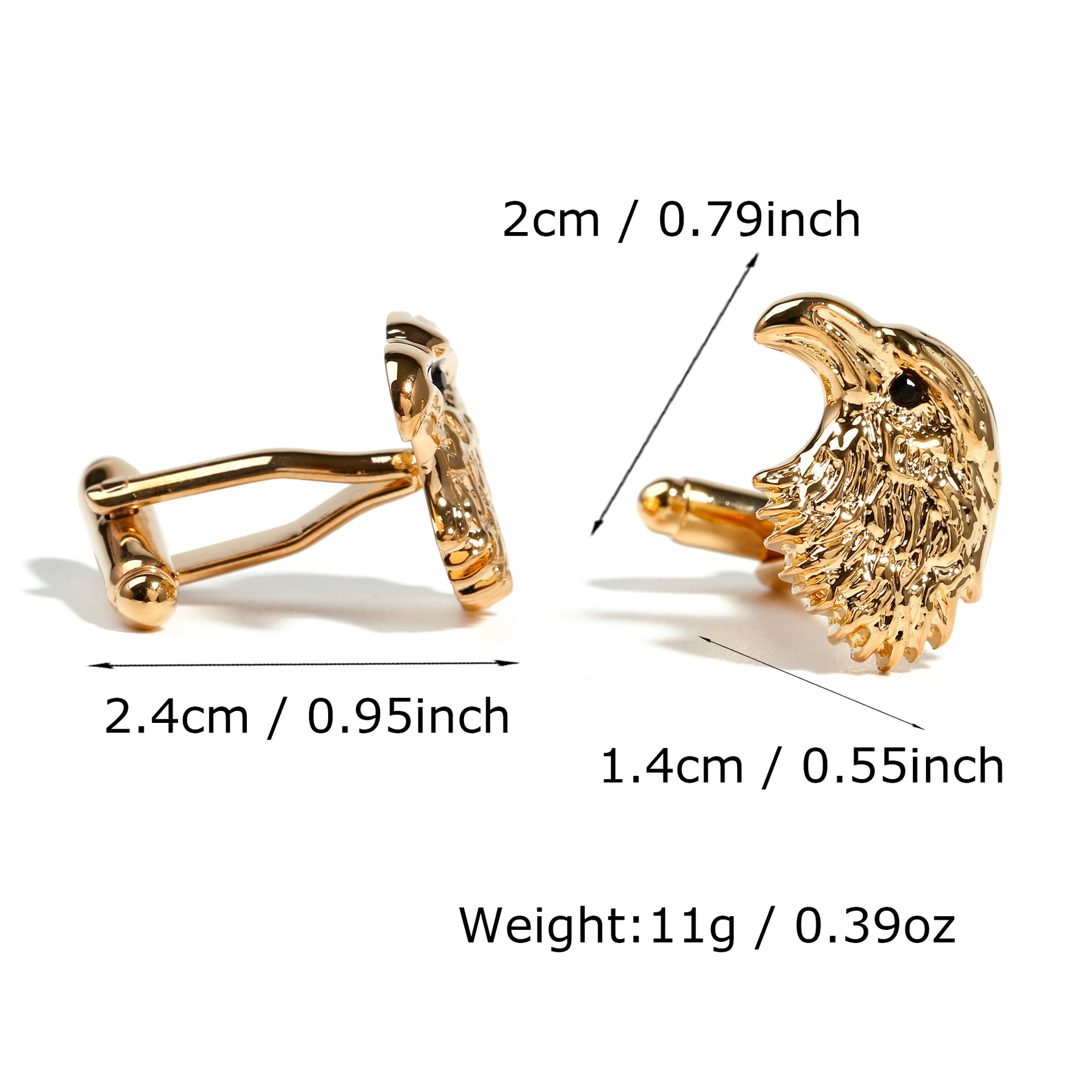 2pcs/set Gold Eagle Head Cuffl - Men'S Grooming Set Gift ulasan dan harga